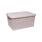 Кошик для зберігання Irak Plastik під ротанг з кришкою пудровий 18 л (5624) - зменшене зображення 1