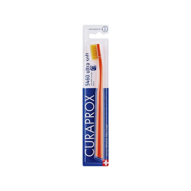 Зубна щітка Curaprox CS 5460 Ultra Soft Ультрам'яка D 0.10 мм Помаранчева з жовтою щетиною (CS 5460-06) - зображення 1