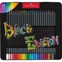 Олівці кольорові Faber-Castell Black Edition colour pencils 24 кольора тригранні чорне дерево, металева коробка (116425) (32086) - зменшене зображення 1