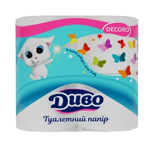 Туалетний папір Диво Decoro 2 шари 4 рулони (4820003838419) зображення 1
