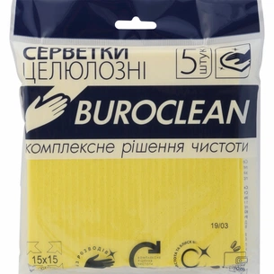 Серветки для прибирання Buroclean целюлозні вологопоглинаючі 15х15 см 5 шт. (4823078962935) зображення 1
