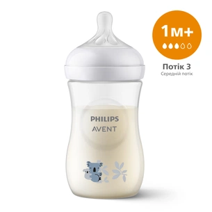 Пляшечка для годування Philips AVENT Natural Природний потік Коала 260 мл (SCY903/67) зображення 1