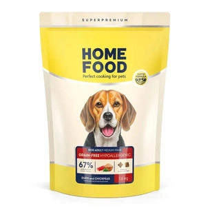 Сухий корм для собак Home Food ADULT MEDIUM/MAXI Grain-free hypoallergenic з качкою та нутом 1.6 кг (4820235021351) зображення 1