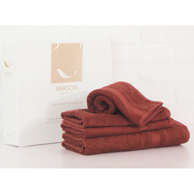 Рушник MirSon набір банний 5071 Elite SoftNess Brown 40х70, 50х90, 70х140, (2200003975635) - зображення 1