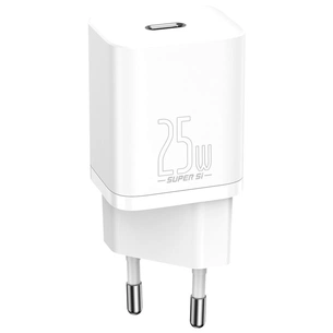 Зарядний пристрій Baseus 1xUSB 25W (USB-C) + Cable Type-C white (TZCCSUP-L02) зображення 1
