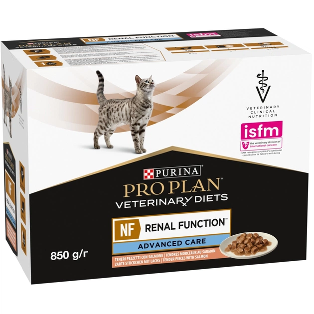 Вологий корм для кішок Purina Pro Plan Veterinary Diets NF Renal Function Advanced Care При патології нирок З лососем 10 x 85 г (7613287873699) - picture 3