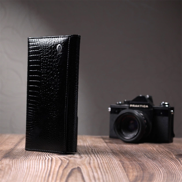 Гаманець ST Leather З натуральної лакованої шкіри Чорний (22679) - изображение 10