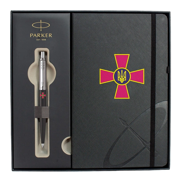 Ручка кулькова Parker JOTTER 17 Originals ARMY Black CT BP Емблема ЗСУ + блокнот Parker + подар.упаковка (15632b24_W0010u) - изображение 2
