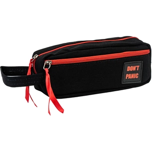 Пенал Cool For School з ремінцем 2 відділення Do not panic чорний (CF87012) зображення 1