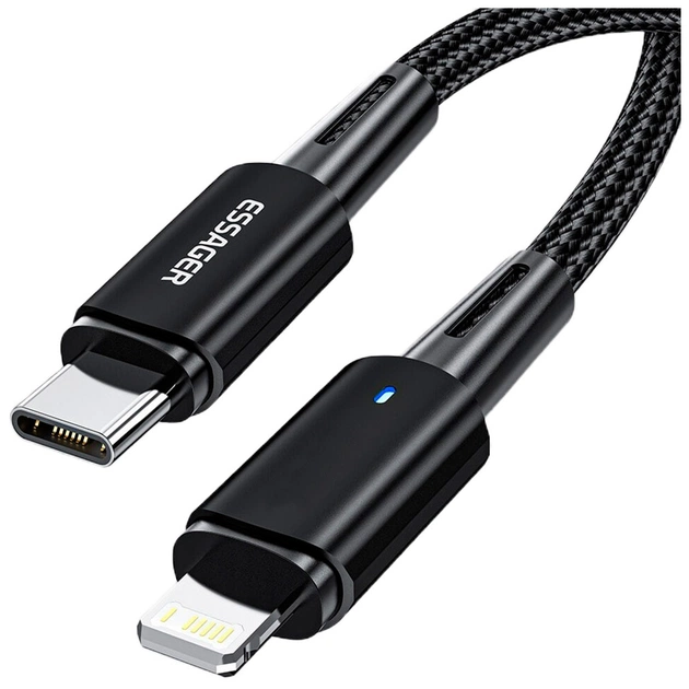 Дата кабель USB-C to Lightning 0.5m 20W black Essager (EXCTL-CGB01) - изображение 1