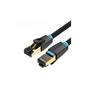 Патч-корд 3м, S/FTP cat 8 RJ-45 black Vention (IKGBI) - уменьшенное изображение 1