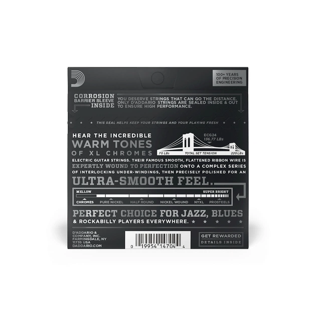 Струни для гітари D'Addario XL Chromes Jazz Light (11-50) (ECG24) - picture 3