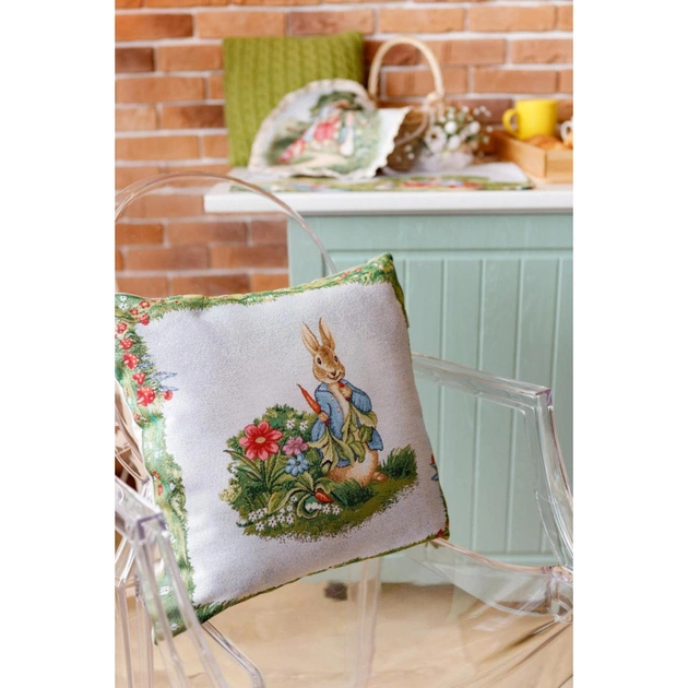 Наволочка Прованс гобеленова декоративна Заєць з морквою Галявина 45х45 см (034242) - picture 4