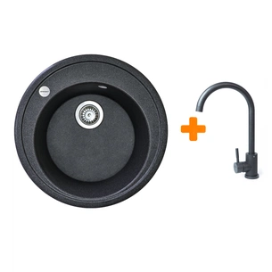 Мийка кухонна Adamant Sun графіт + змішувач (4824296910113) зображення 1