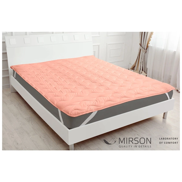 Наматрацник MirSon №1762 Eco Light Coral Тенсель Modal на гумці в кутках 200x220 см (2200003712339) - picture 2
