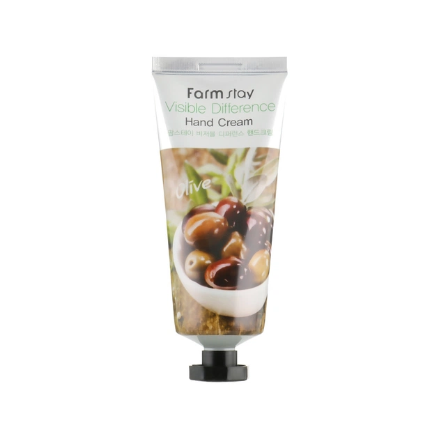 Крем для рук FarmStay Visible Difference Hand Cream Olive З екстрактом оливи 100 г (8809338560062) - picture 1