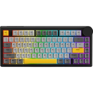 Клавіатура Ajazz AK820 V2 Coconut Flake Switch Wireless/Bluetooth/USB UA Black/Gray/Yellow (AK820-V2-CF-BGY) зображення 1