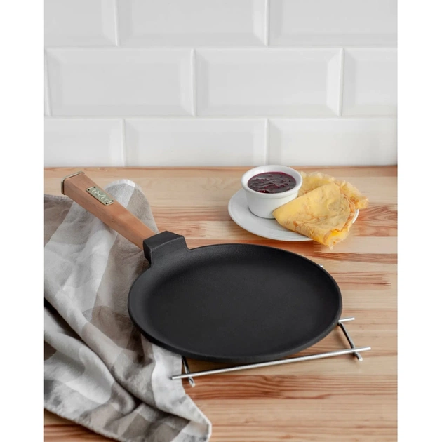 Сковорода Brizoll Optima чавунна з ручкою для млинців 220х15 мм (O2215-P) - picture 11