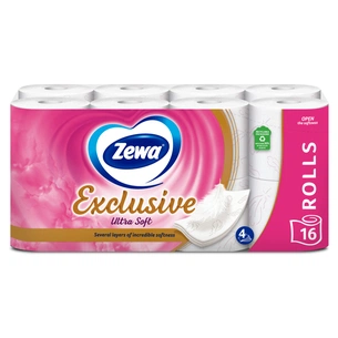 Туалетная бумага Zewa Exclusive Ultra Soft 4 слоя 16 рулонов (7322541188812) изображение 1