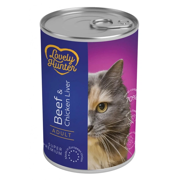 Консерви для котів Lovely Hunter Adult Beef&Chicken Liver 400 г (LHU45612) - изображение 1
