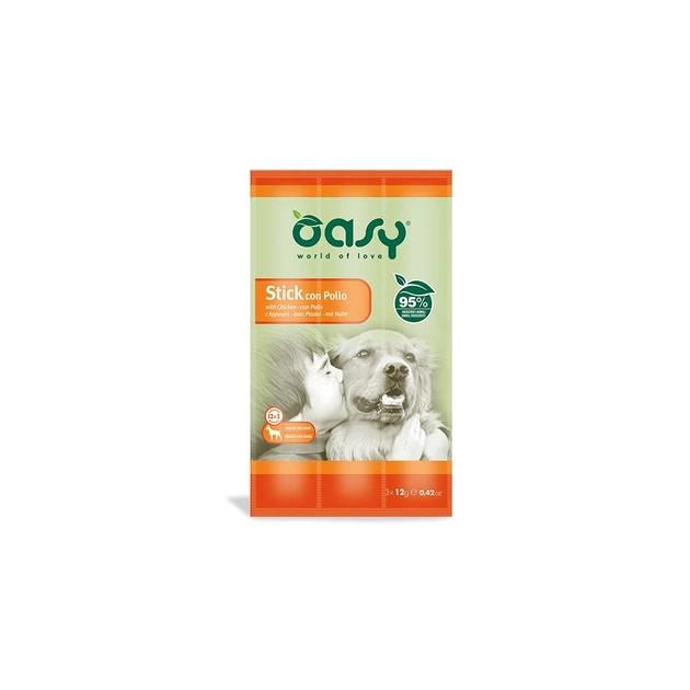 Ласощі для собак OASY Stick м'ясні палички з куркою 36 г (8054329510223) - зображення 1