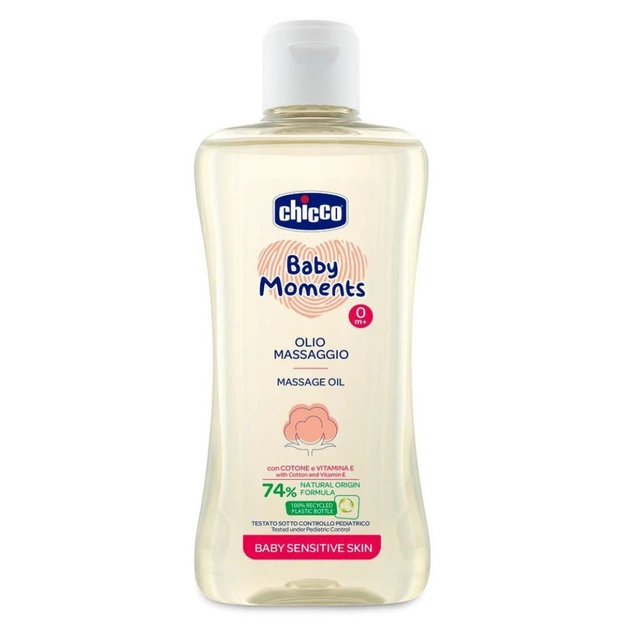 Детское масло Chicco Baby Moments массажная для чувствительной кожи 200 мл (10242.00) - изображение 1