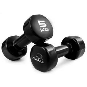 Гантель PowerPlay вінілові 4125 Achilles 2 х 5 кг Чорні (PP_4125_5kg_2in) зображення 1