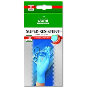 Рукавички господарські Domi универсальные одноразовые нитриловые S 10 шт (4823058309262) зображення 1