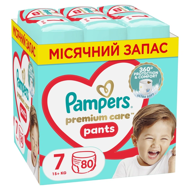 Підгузки Pampers Premium Care Pants Трусики Розмір 7 (17+ кг) 80 шт. (8700216338981) - зображення 1