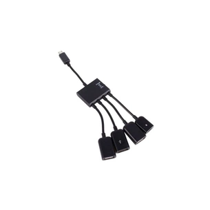 Концентратор Lapara LA-MicroUSB-OTG-HUB black зображення 1