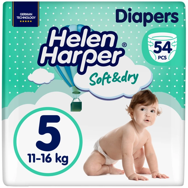 Підгузки Helen Harper Soft&Dry New Junior Розмір 5 (11-16 кг) 54 шт (2316779) - зображення 1