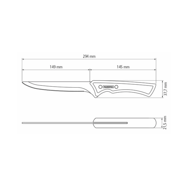 Кухонний ніж Tramontina Churrasco Black для обвалювання 152 мм (22840/106) - picture 6