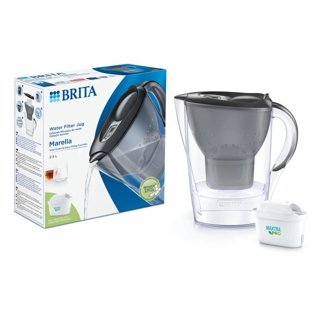 Фільтр-глечик Brita Marella Memo MXPro 2.4л (1.4л води) з фільтр-картриджем, графіт (1052794) - picture 6