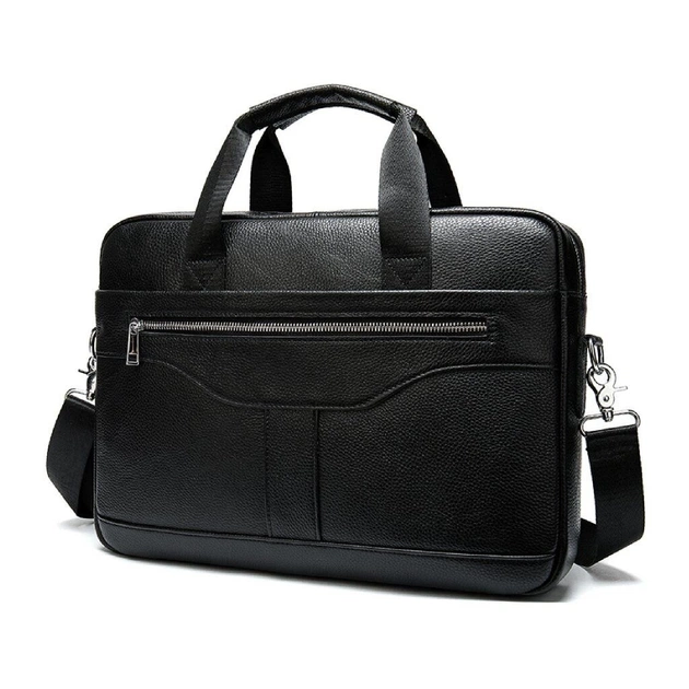 Сумка Vintage Чоловіча з зернистої шкіри Чорна (14886) - зображення 11