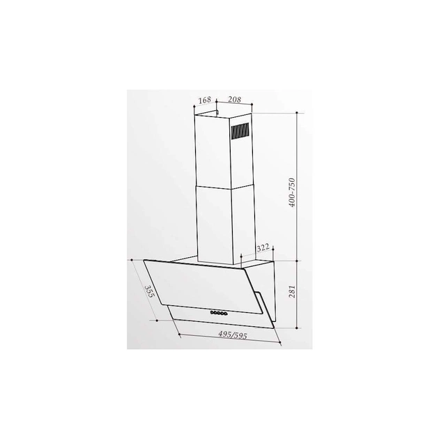 Витяжка кухонна Interline GOLF BK A/60/PB/GL/T - picture 12