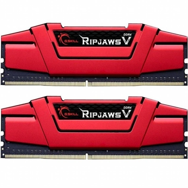 Модуль пам'яті для комп'ютера DDR4 16GB (2x8GB) 2400 MHz RipjawsV Red G.Skill (F4-2400C17D-16GVR) - зображення 1