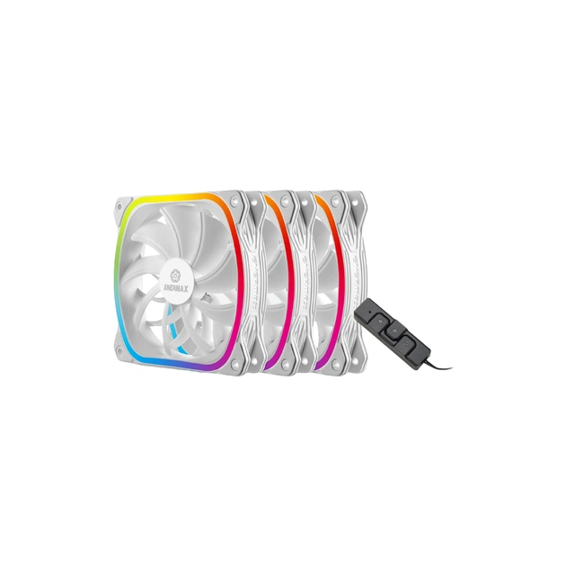 Кулер для корпуса Enermax SQUA RGB WHITE 3x 120 mm (3 PACK) (UCSQARGB12P-W-BP3) - изображение 1