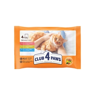 Вологий корм для кішок Club 4 Paws Premium з індичкою, кроликом і ягням 4х85 г (4820269145825) зображення 1