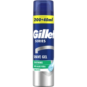 Гель для гоління Gillette Series Soothing Для чутливої шкіри з алое вера 240 мл (7702018982011) изображение 1