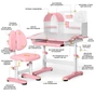 Парта зі стільцем Mealux Octo Pink (+ полиця) (BD-33 PN) - зменшене зображення 2