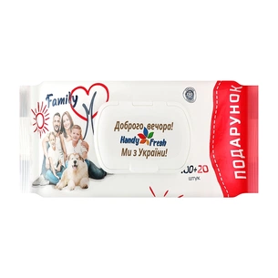 Вологі серветки Handy Fresh Family З клапаном 100+20 шт. (4820237500168) зображення 1