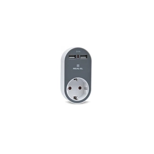 Зарядний пристрій REAL-EL USB-устройств + розетка (CS-20) зображення 1