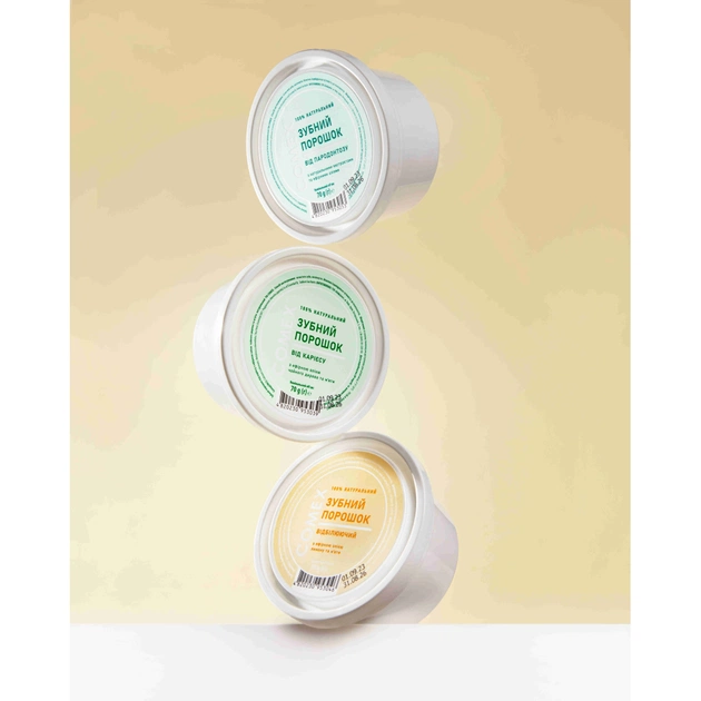 Зубний порошок Comex Натуральний Від карієсу З ефірною олією чайного дерева та м'яти 70 г (4820230953039) - picture 3