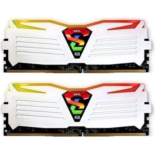 Модуль пам'яті для комп'ютера DDR4 16GB (2x8GB) 3200 MHz Super Luce White RGB LED Geil (GLWC416GB3200C16ADC) - зображення 1