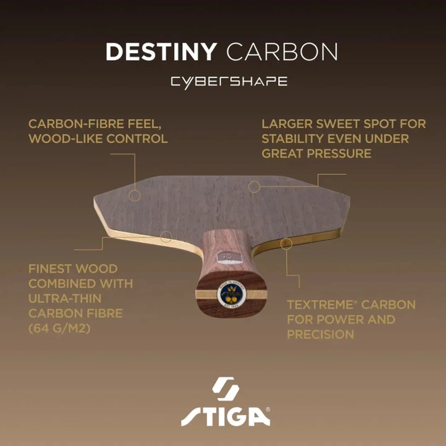 Основа для ракетки Stiga Destiny Carbon Cybershape Master (1600-2602-35) (932080) - picture 6