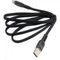 Дата кабель USB 2.0 AM to Lightning 1.0m flat nylon black Vinga (VCPDCLFNB1BK) - зменшене зображення 3