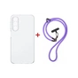 Чохол до мобільного телефона Dengos Case + Cross-body Strap Samsung Galaxy A37 Clear+Purple (DG-KM-CCRB-06) - зменшене зображення 1