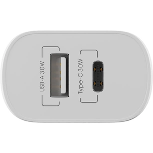 Зарядний пристрій Globex 1xUSB + 1xUSB-C 30W FastPower white (30WAC) зображення 1