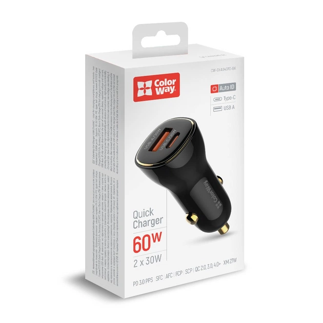 Зарядний пристрій ColorWay PowerDelivery PPS USB (USB-A + USB-C) (60W) Black (CW-CHA046PD-BK) - picture 8