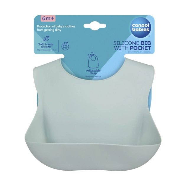 Нагрудничок Canpol babies силіконовий з кишенькою, зелений (51/030_gre) - picture 2